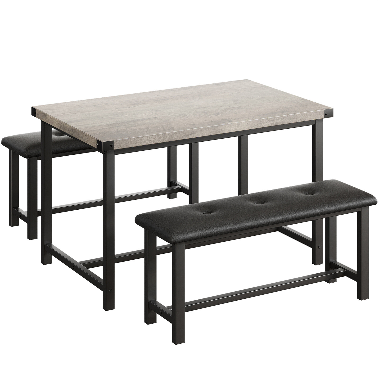 💹Dining Table Set Kitchen Table with 2 Upholstered Benches 3 Piece Dining Sets