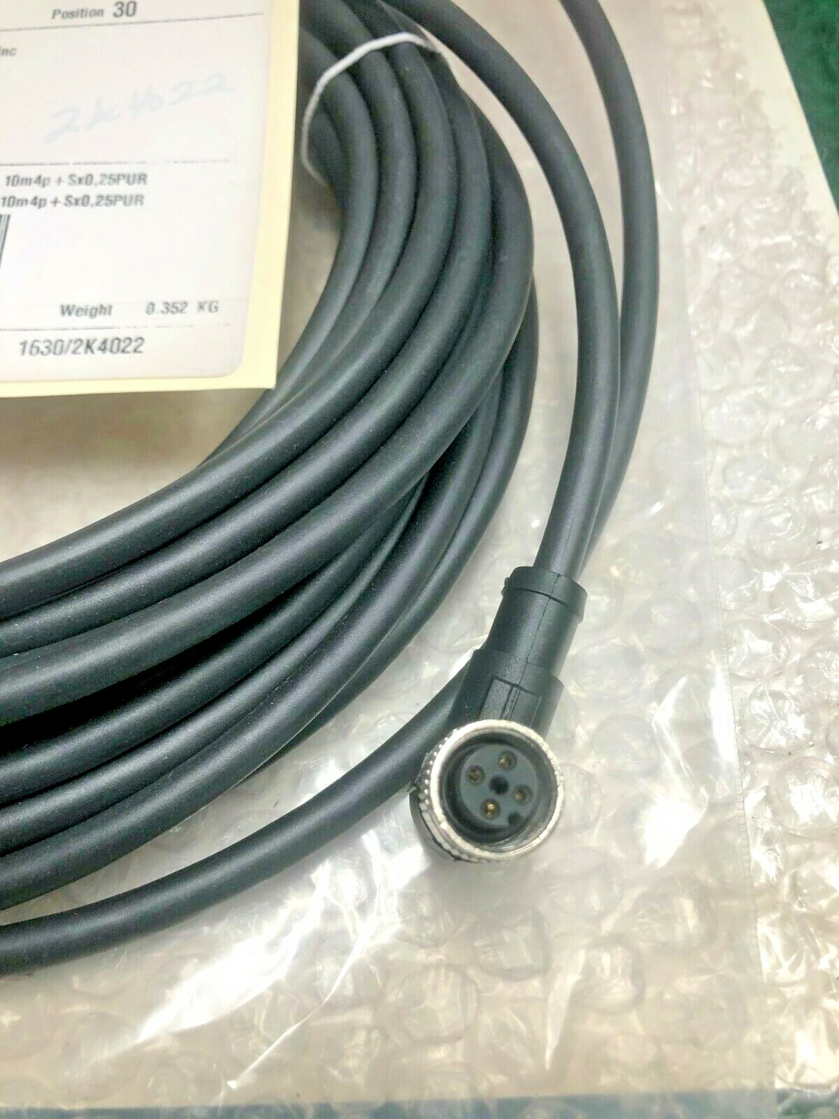 NEW RIETER CABLE SOCKET 90G M 12X1 10M4P+SX0,25PUR