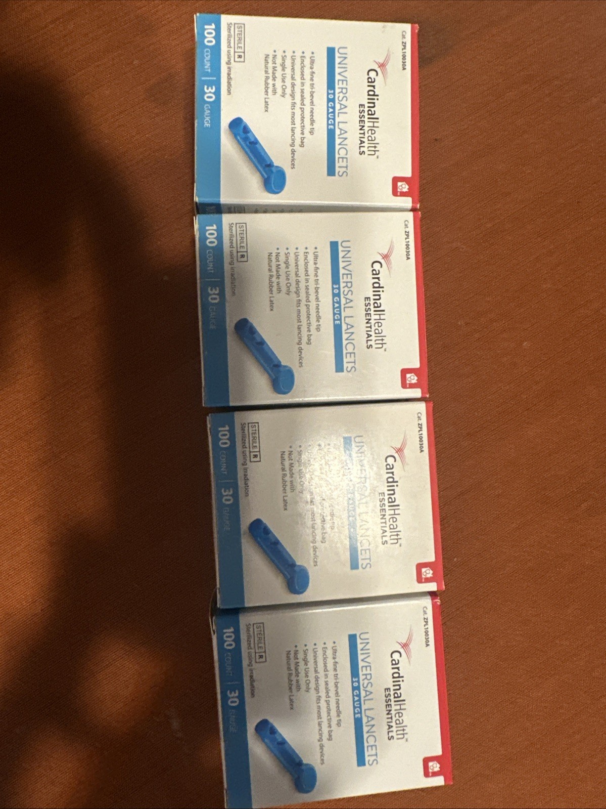 Cardinal Health Essentials 30 Gauge Universal Lancets 100 Count Each. Lot Of 4