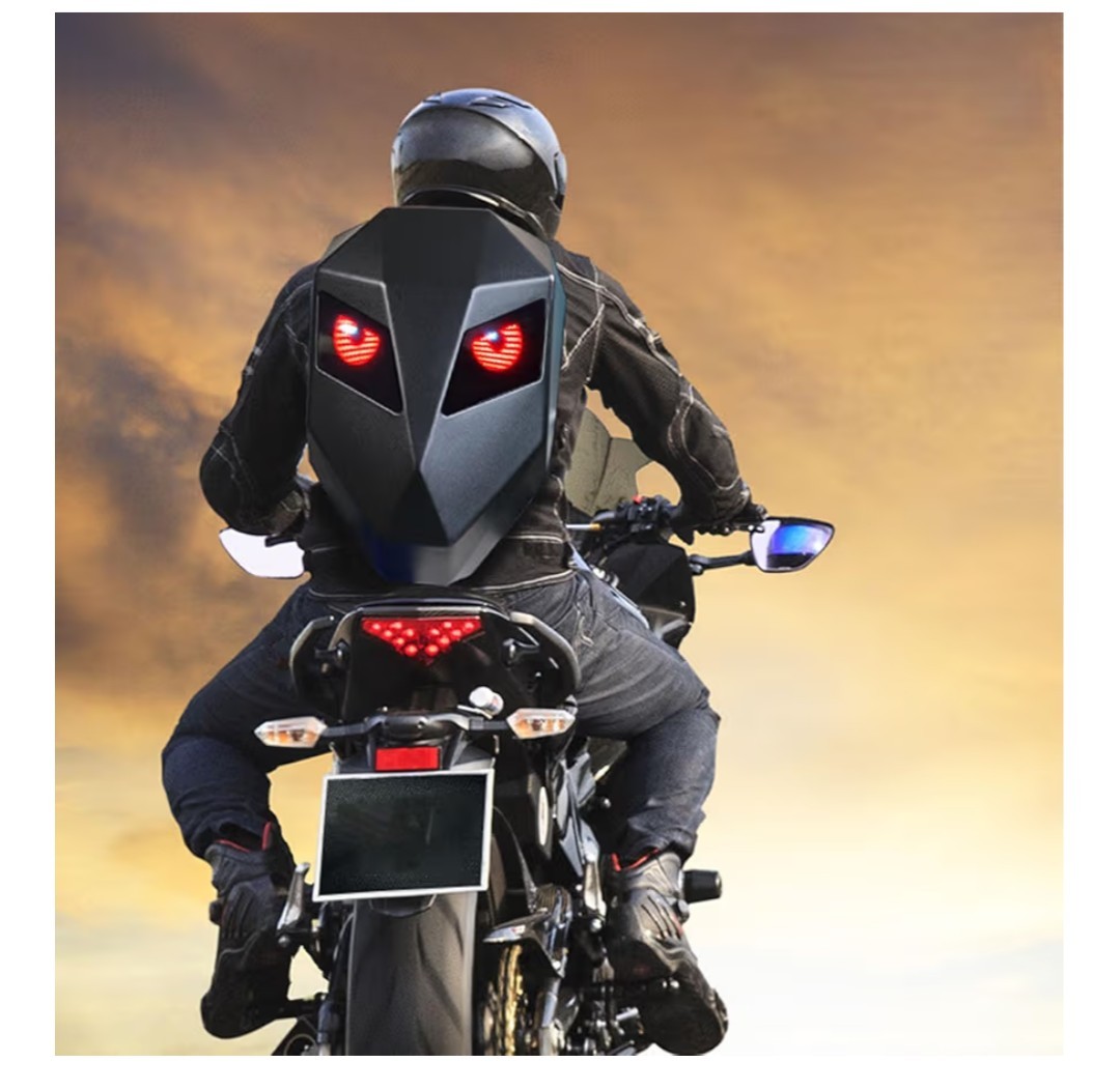 Motorcycle LED Knight Backpack Laptop Bag DIY programming Backpack 3D Waterproof