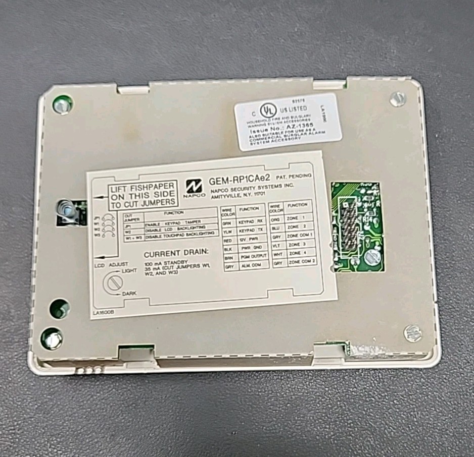Napco Gemini GEM-RP1CAe2 Security System Keypad Alarm Panel Control