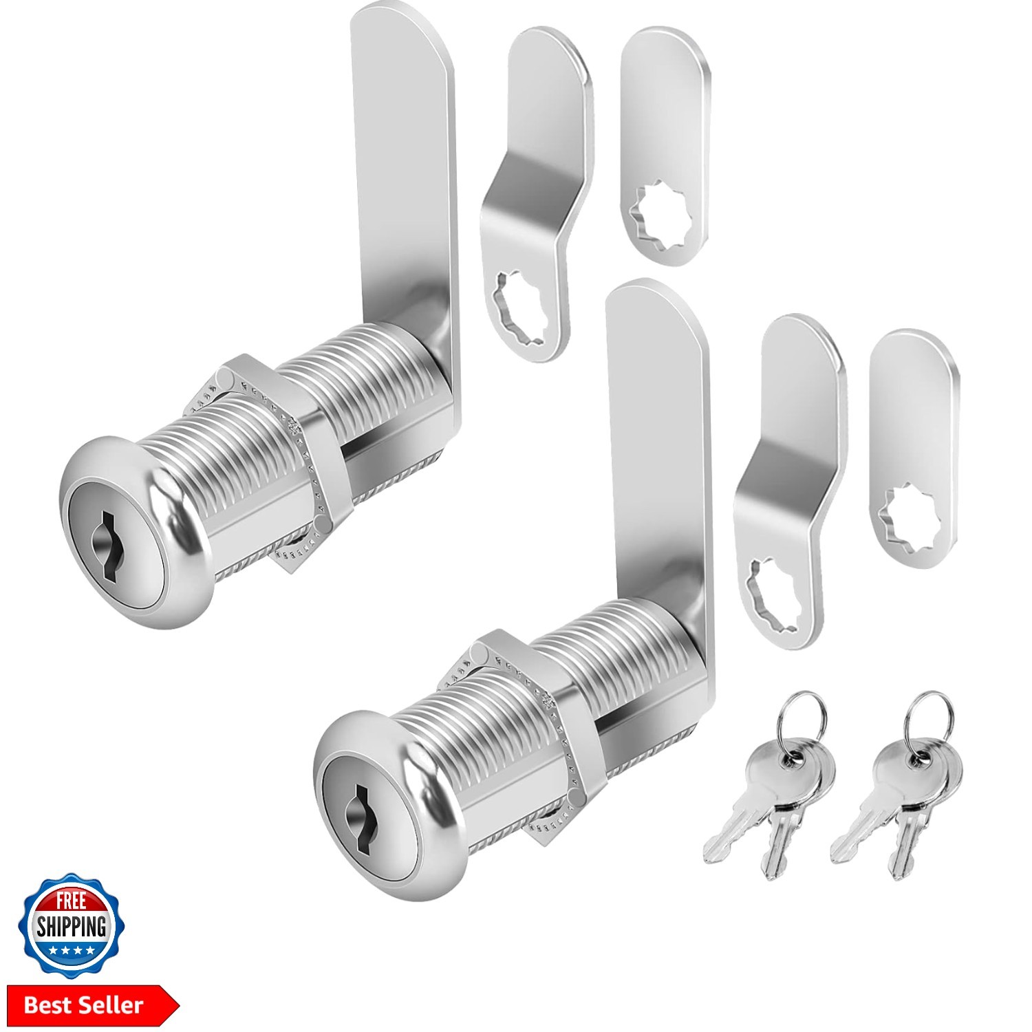 Cabinet Locks with Keys, 1-1/2" Long Cam Locks keyed Alike, Cabinet Cam Lock ...