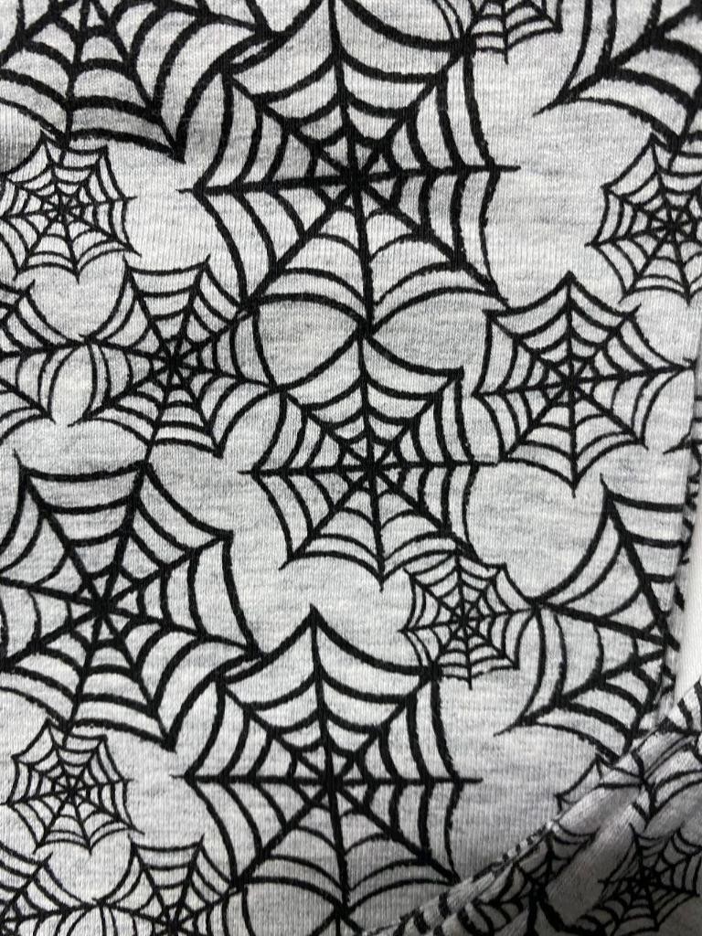 Girls Halloween Leggings Gray with Black Spiderwebs