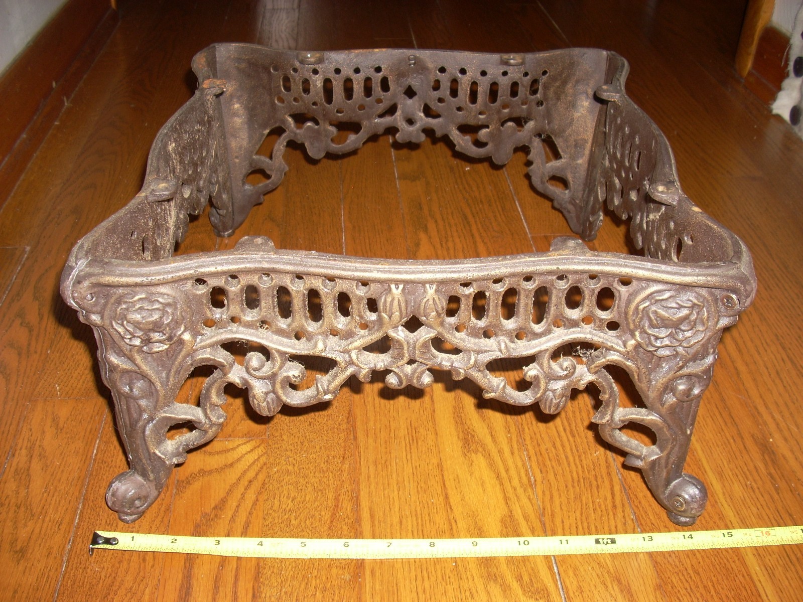 Vintage Cast Iron Ottoman 15" x 15" x 8” High Foot Stool Needs Redone.