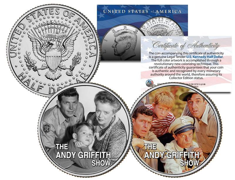 THE ANDY GRIFFITH SHOW * TV * Colorized JFK Half Dollar 2-Coin Set Gomer Barney