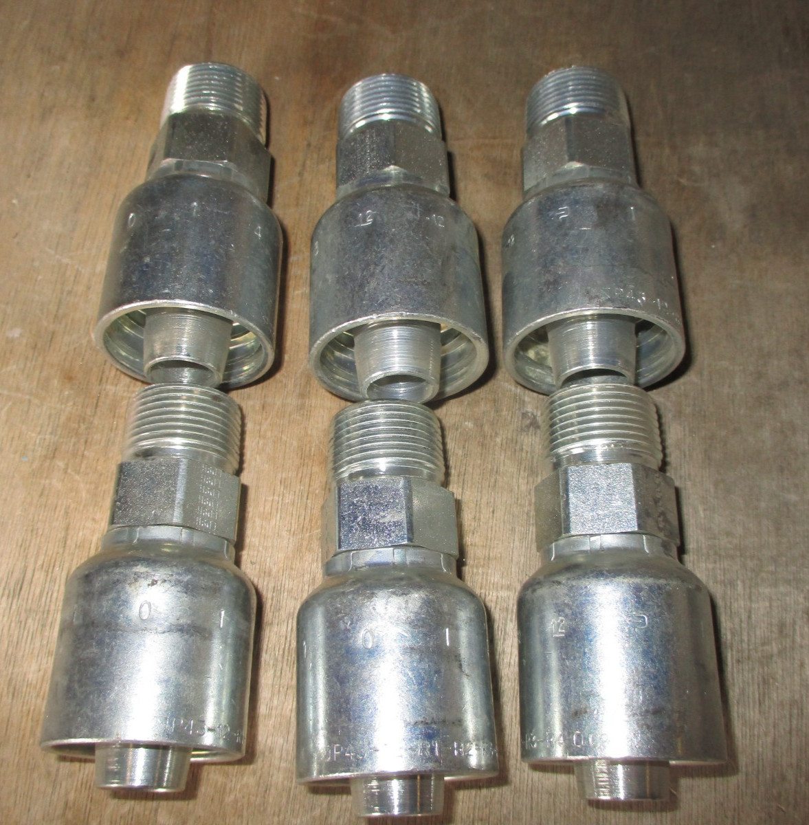 6 Pack Genuine Parker Hydraulic Hose Fittings 10143-12-12 Male NPTF Pipe