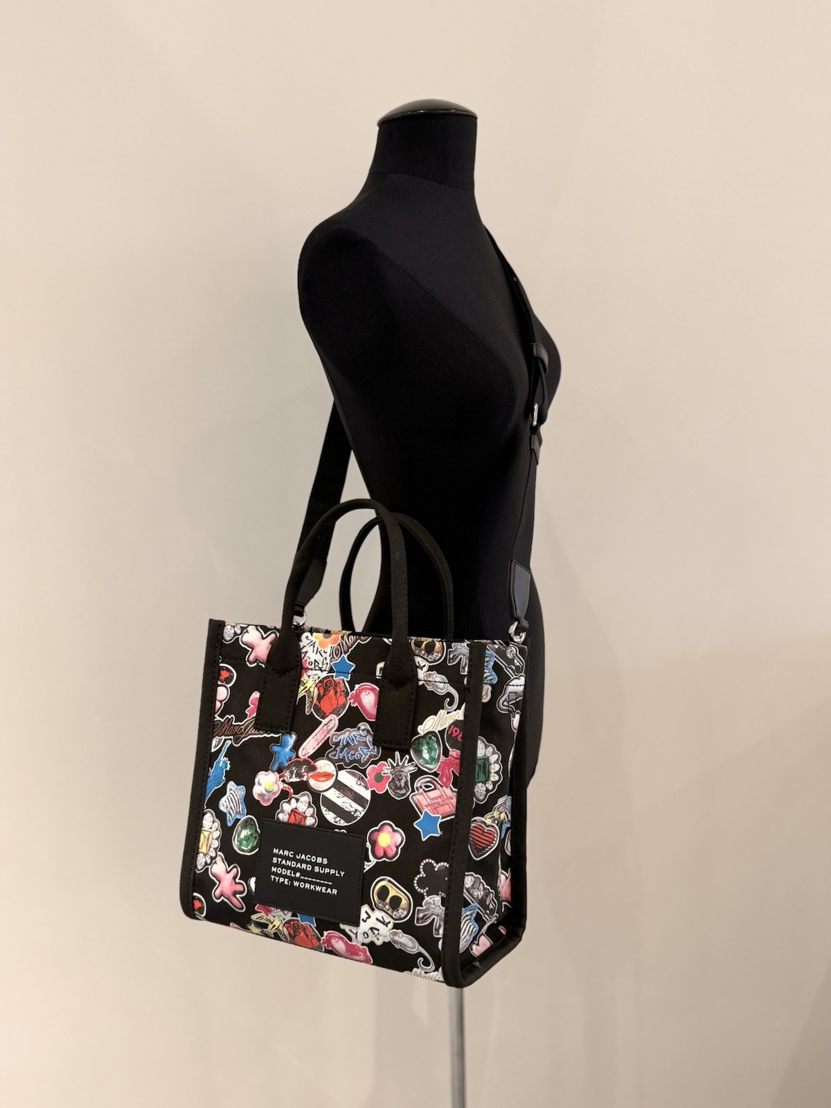 NWT Marc Jacobs Standard Supply Medium Canvas Tote Bag - black Multi