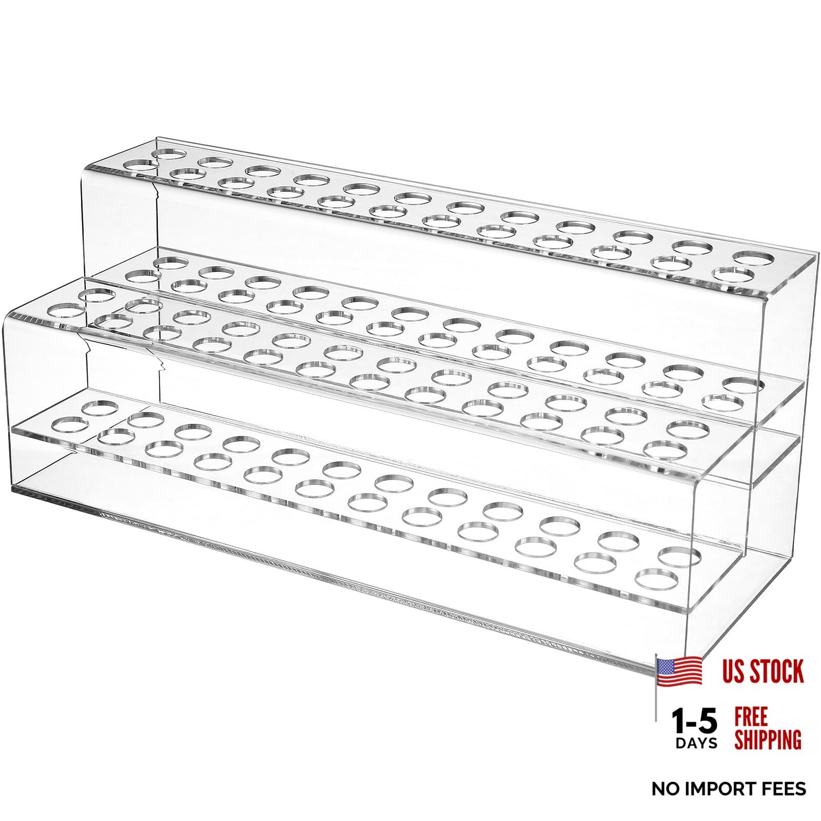 Acrylic Pen Holder Storage Box with Multi-Slot Desk Organizer for Transparent