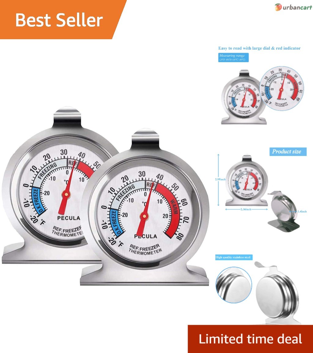 2-Pack High-Accuracy Refrigerator & Freezer Thermometers