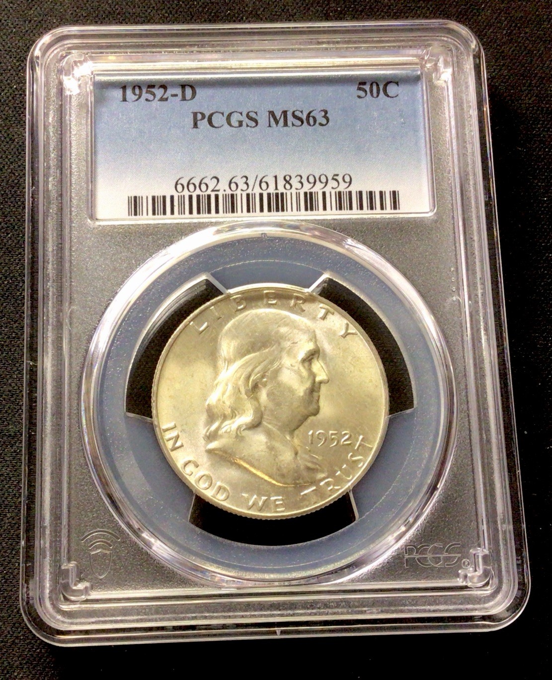 1952 D Franklin Silver Half Dollar! PCGS MS 63! ENN Coins