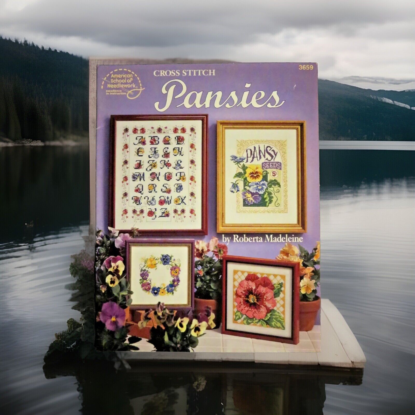 Cross Stitch Pansies - VTG 1994 - American School of Needlework