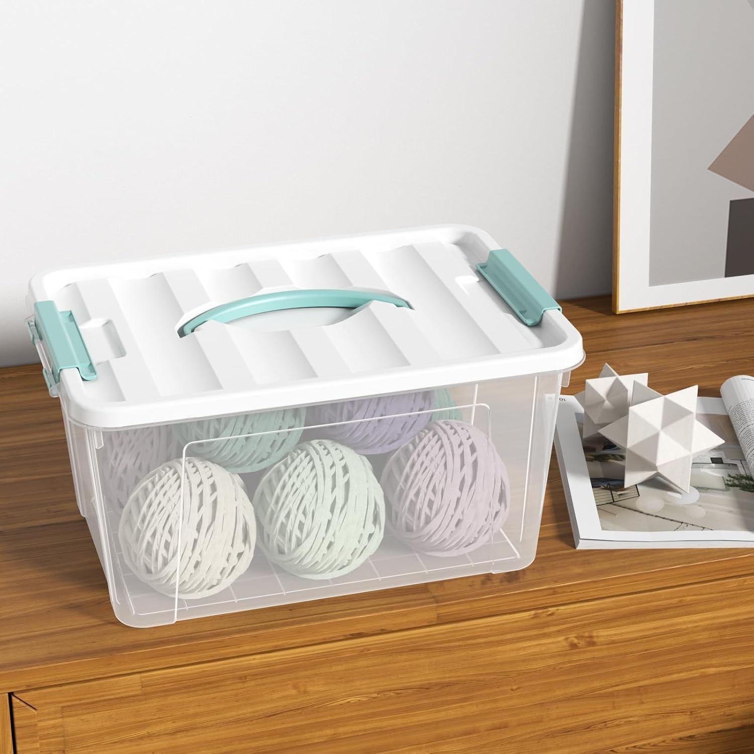 Durable 14 Qt Clear Organizer Bin with Secure Latching Lid for Versatile Storage