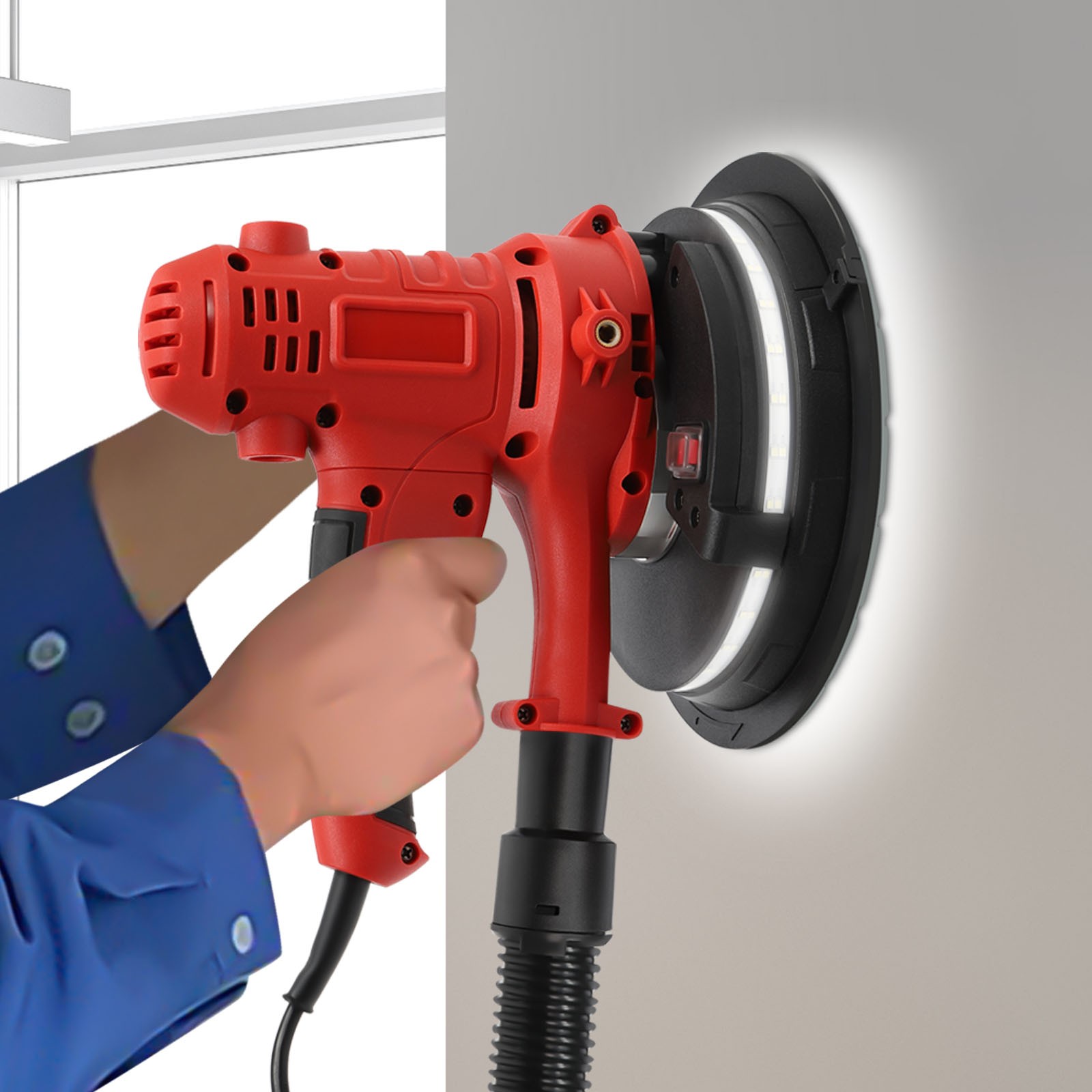 800W Drywall Sander Portable Polishing Machine 0-2300RPM Disc Polisher NEW