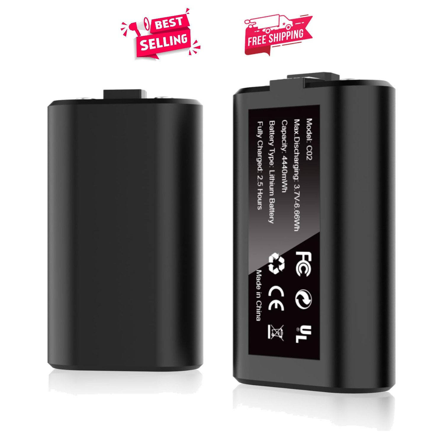 Rechargeable Dual Battery Pack for X-box: Play & Charge Simultaneously, 2 Pack