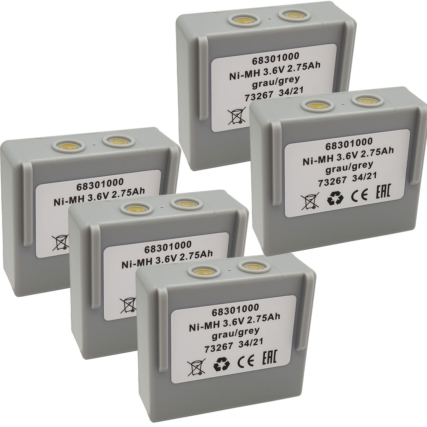 5 x 68301000 Remote Control Ni-MH Battery For Hetronic 68300900 3.6V 2750mAh, US