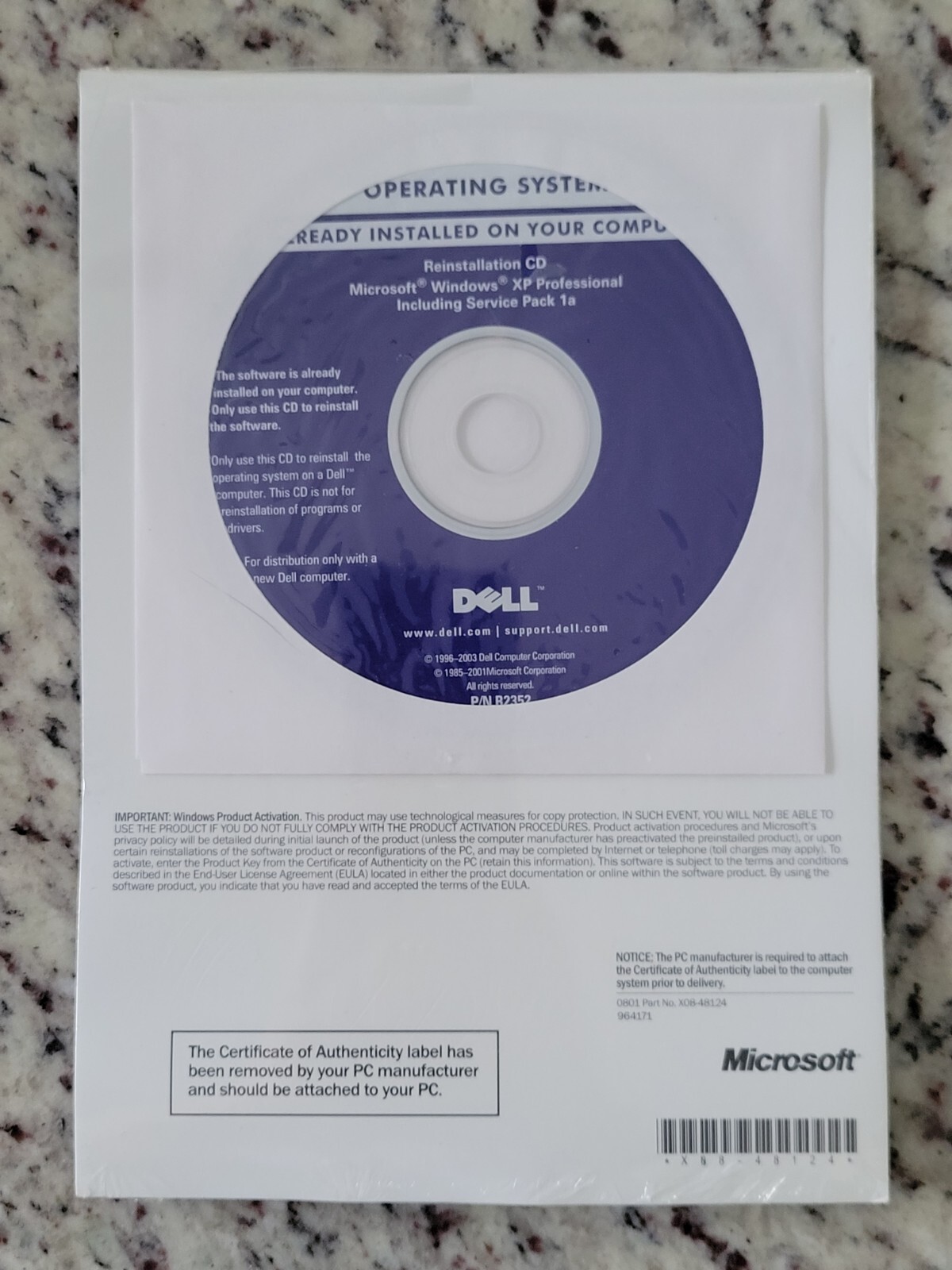 Microsoft Windows XP Professional 1A Version 2002 New In Package