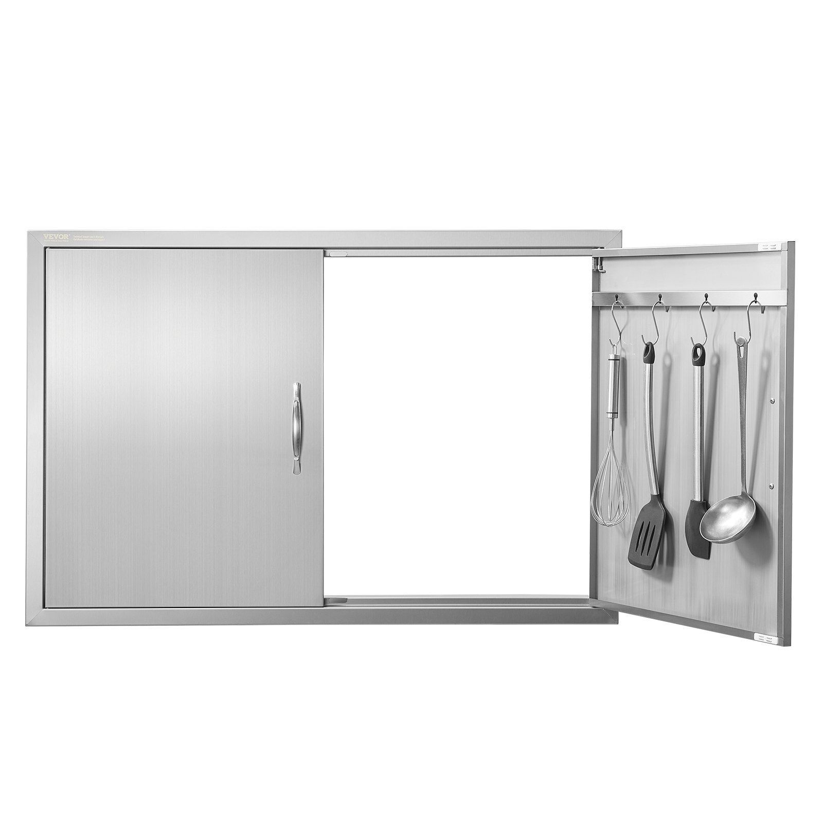 BBQ Access Door, 39W x 26H Inch Double Outdoor Kitchen Door with Handles&Hooks