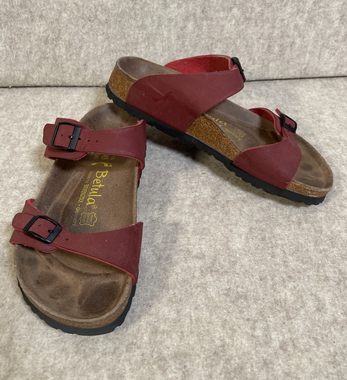 Betula Birkenstock Sandals Bump Size 38 L7 M5 Red