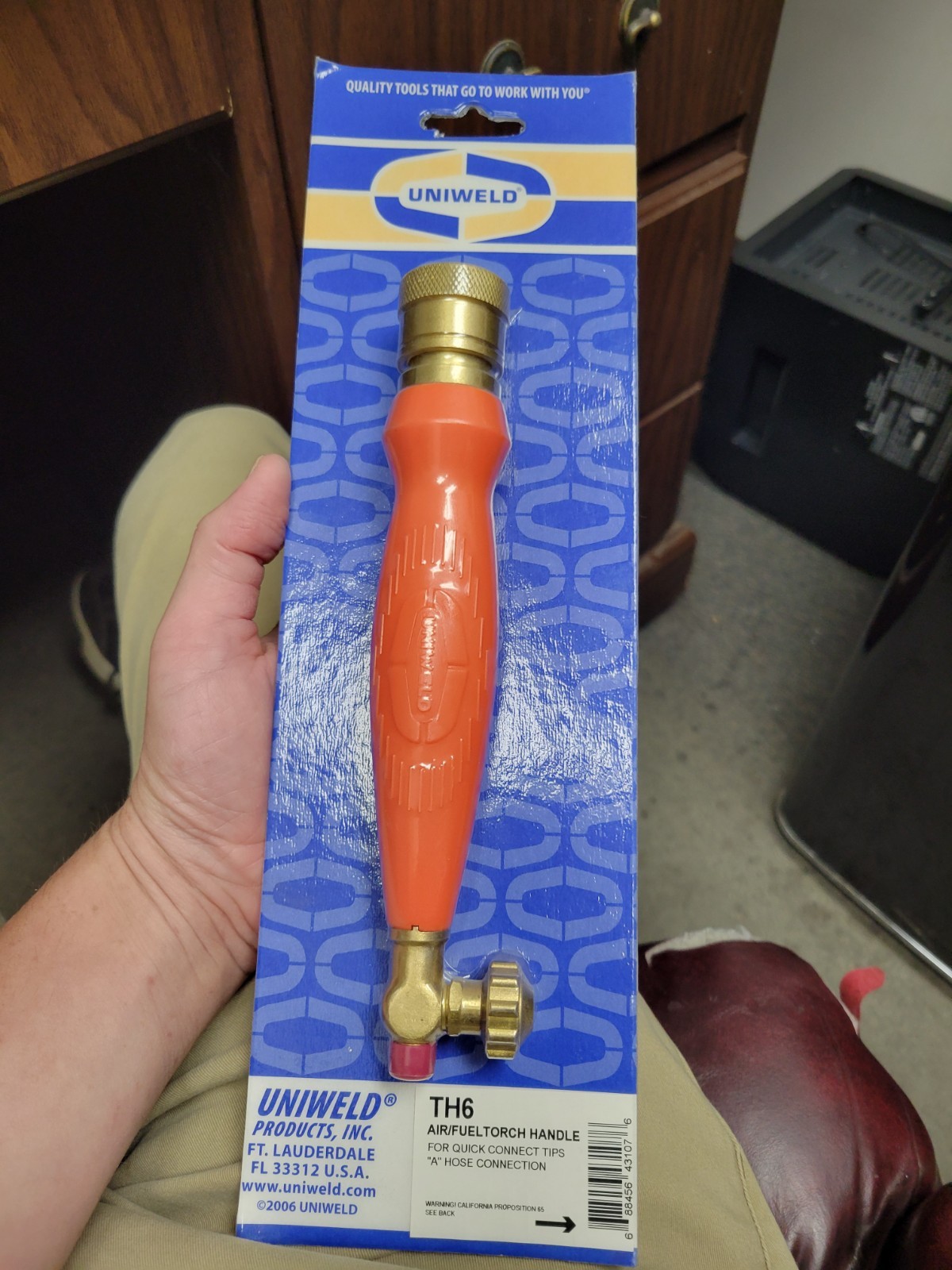 UNIWELD TH6 QUICK/ SCREW CONNECT AIR/ACETYLENE TORCH HANDLE