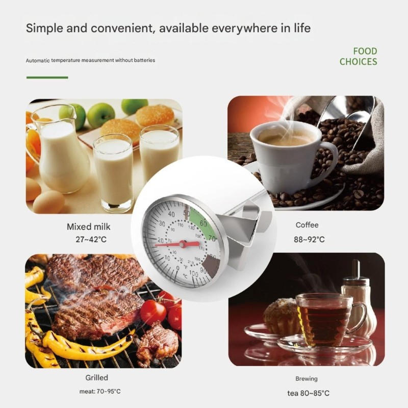 Portable White Storage Box Coffee Thermometers Neutral Face Display Precise