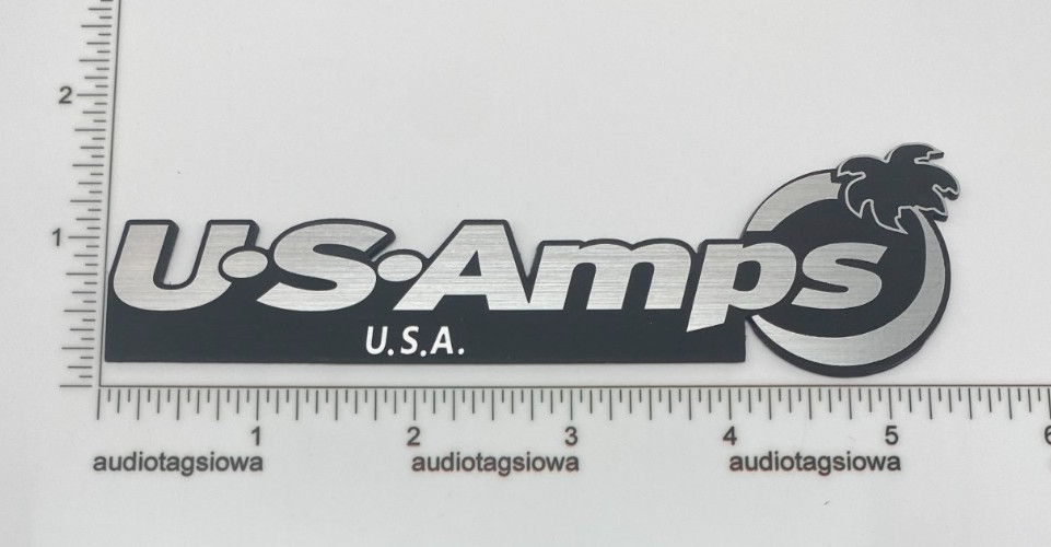 US Amps Custom Made Incised Logo - Incised Silver and Black U.S. Amps