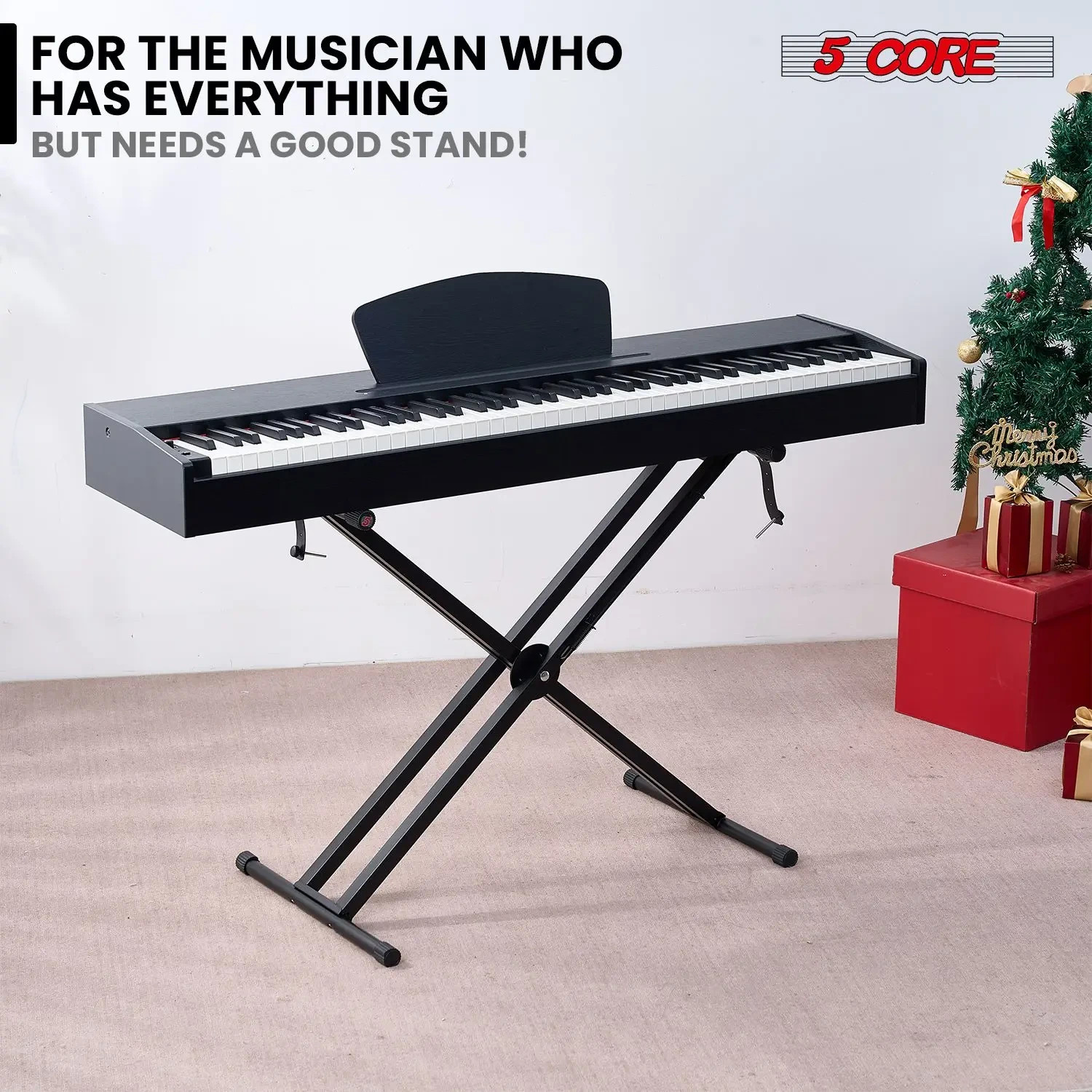 5 Core Keyboard Stand Dual X Shape Adjustable Foldable Key Board Pianos Stands