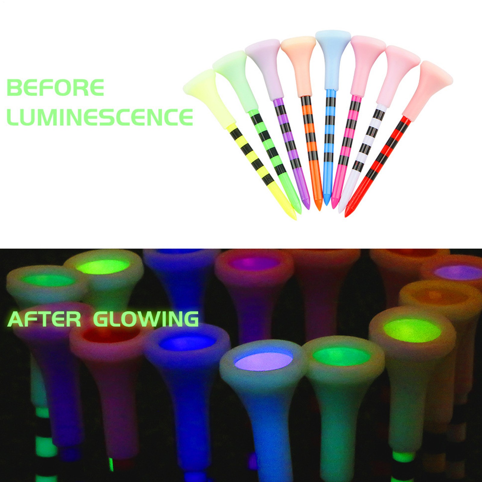 Light Up Golf Tees 50pcs Lighted Golf Course Supplies Professional