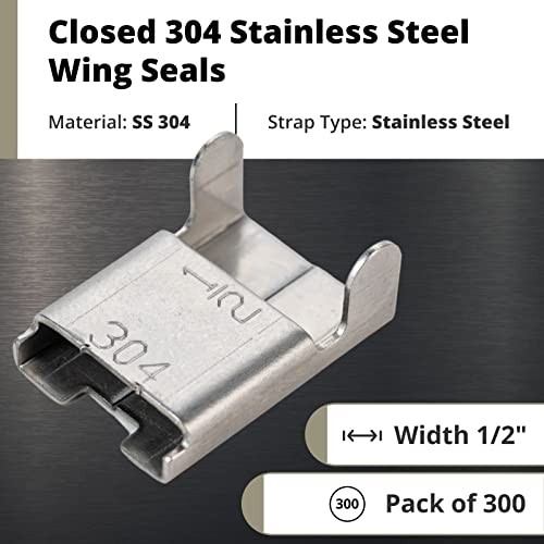 - CS34-300 1/2" Closed 304 Stainless Steel 1/2" Closed Wing Seals Pack of 300