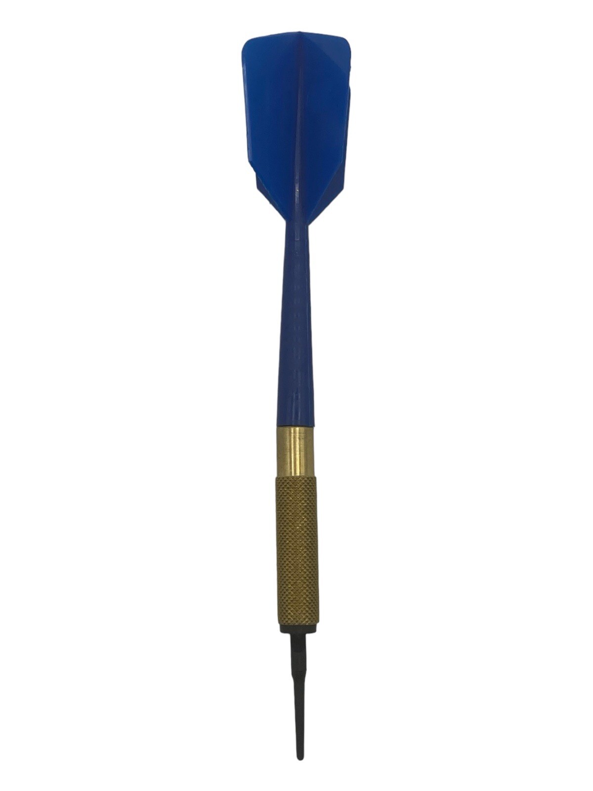30 Black Plastic Soft Tip Brass Dart Blue Flights