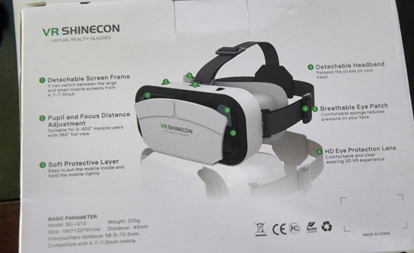 VR Shinecon Virtual Reality Glasses SC-G12