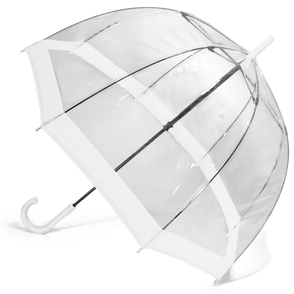 Clifton Birdcage Umbrella with Border White