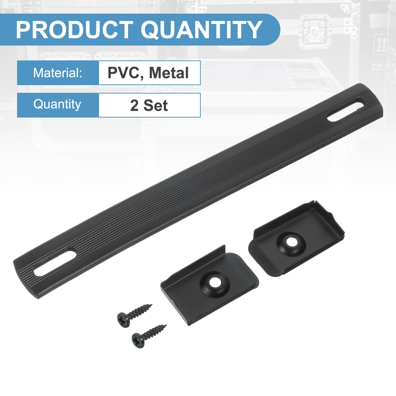2PCS 7 Inch Speaker Handle Spring Steel Handle with Screw Black