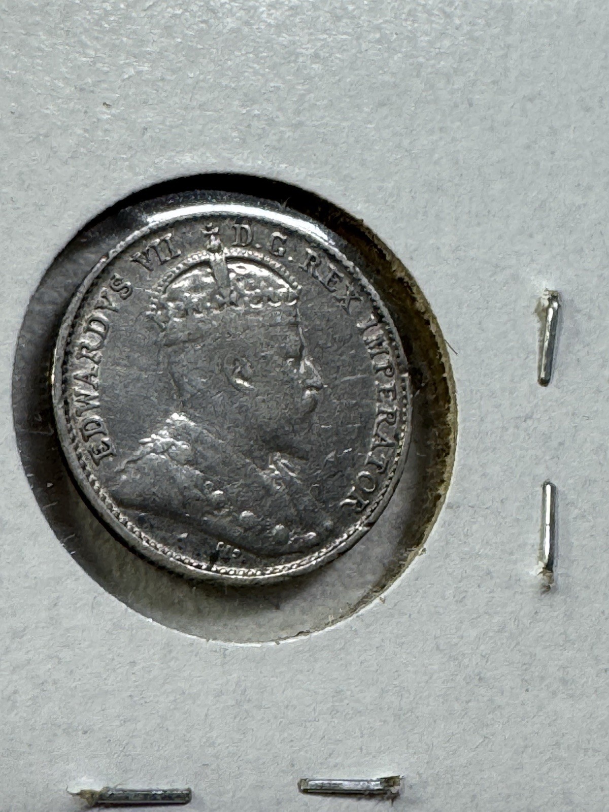 1903 Canada 5 Cents Small Silver Coin Cleaned