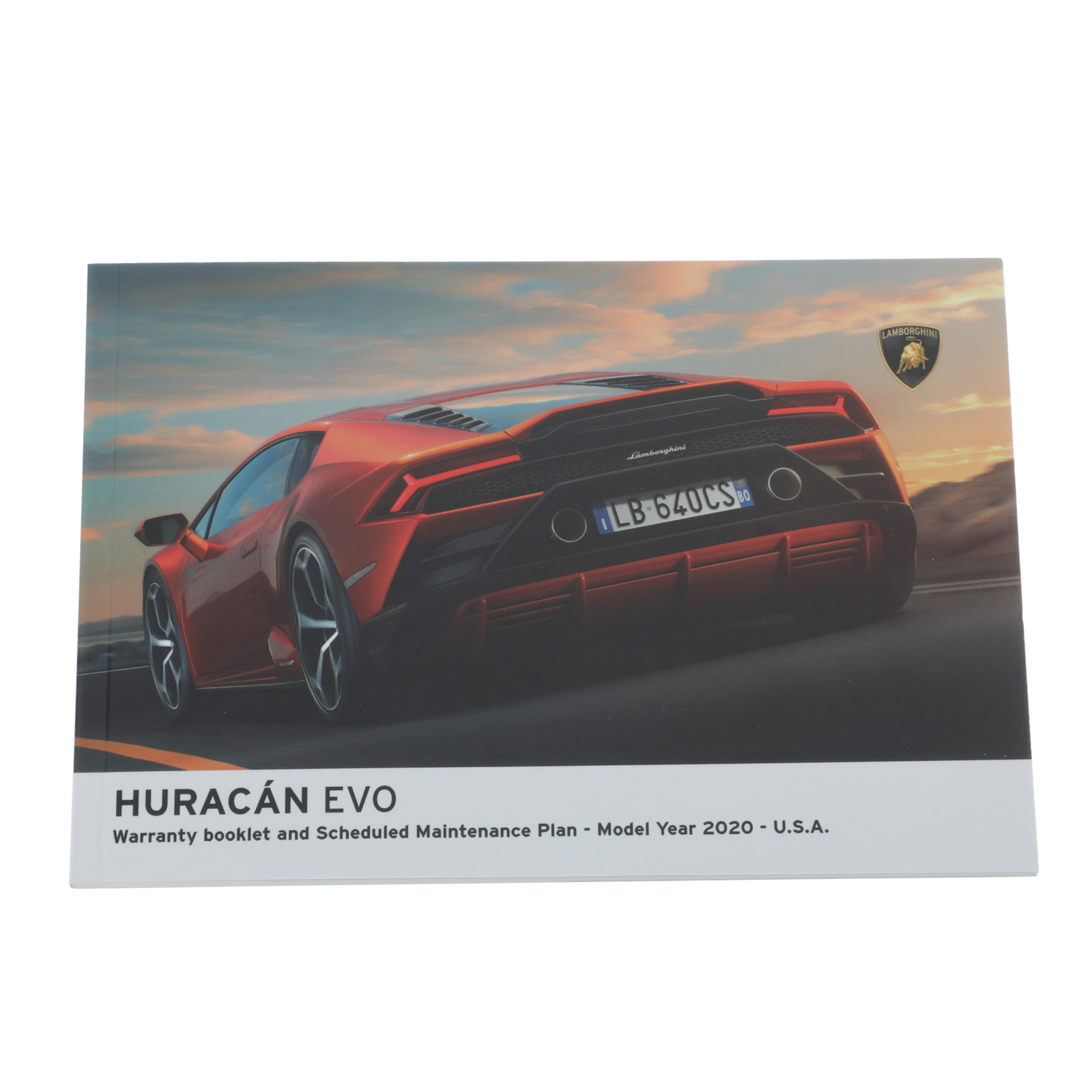 GENUINE LAMBORGHINI Huracan EVO Warranty & Scheduled Service Booklet 4T0012723SG