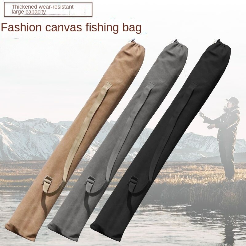 Portable High-capacity Outdoor Fishing Bag Canvas Fishing Gear Fishing Rod Bag