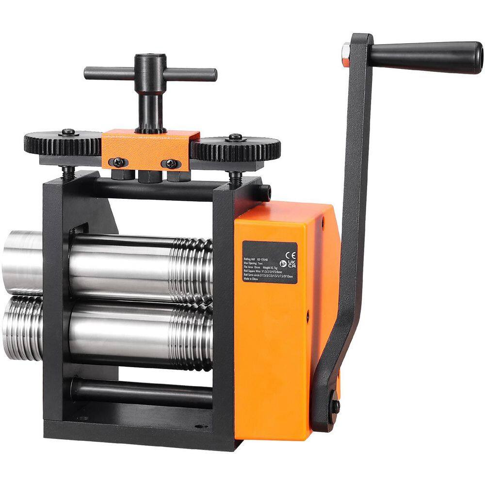75 Mm Jewelry Rolling Mill, 3-In-1 Multi-Function Rolling Machine, 1:2 Gear Rati