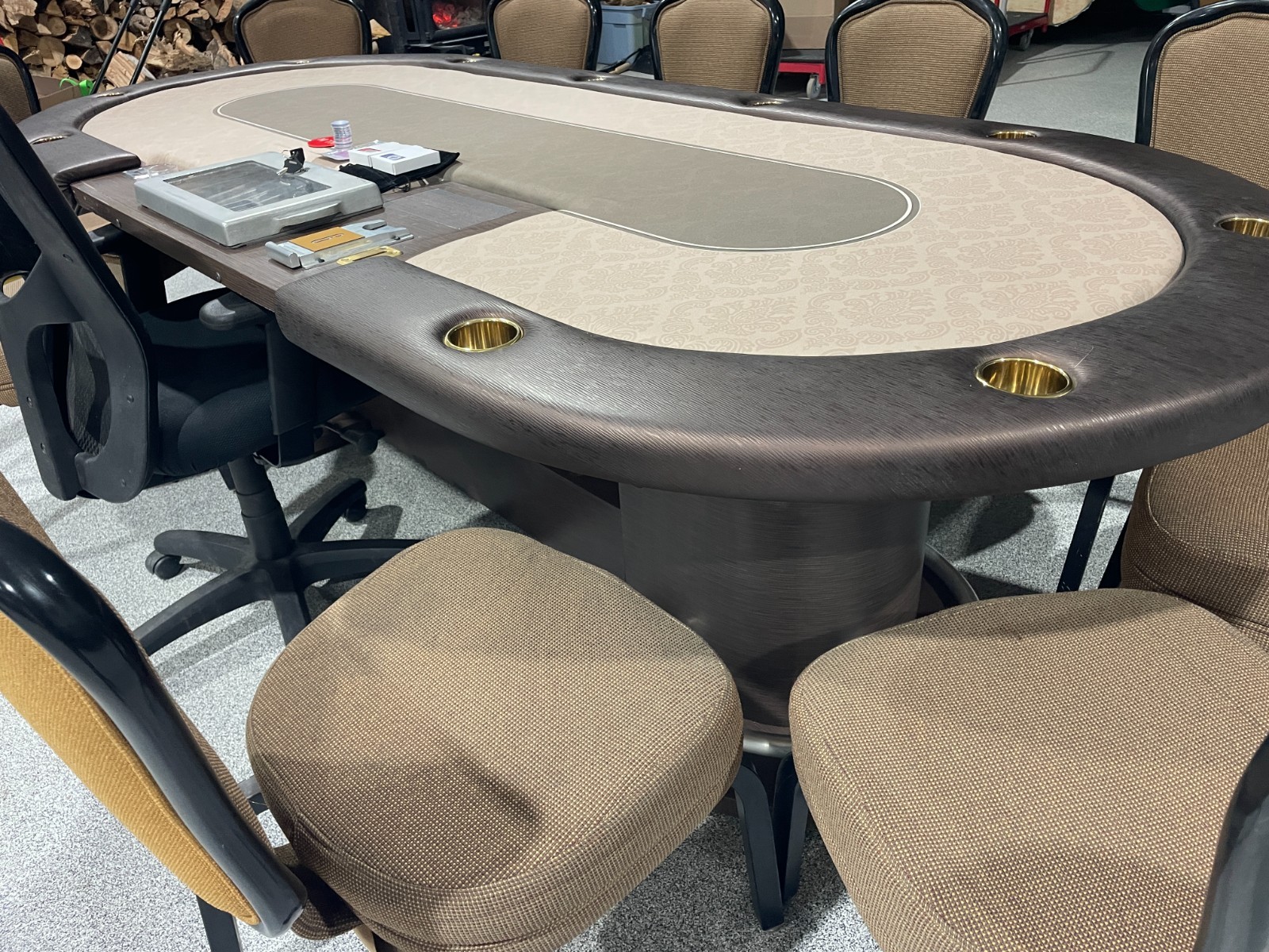 Casino Size poker table Tan/Brown#3 (USED)