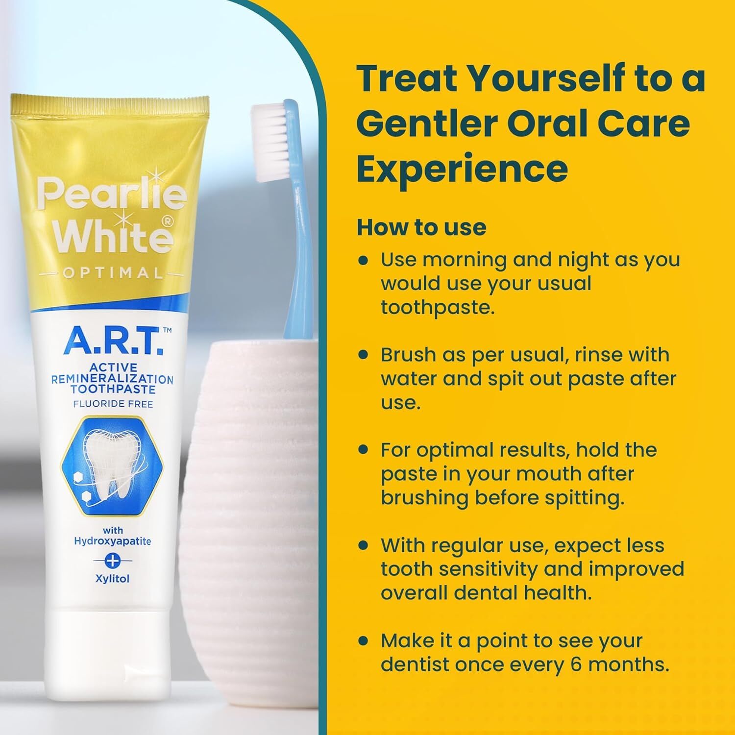 Pearlie White Active Remineralization Toothpaste - Fluoride Free 3.8oz, 110gm