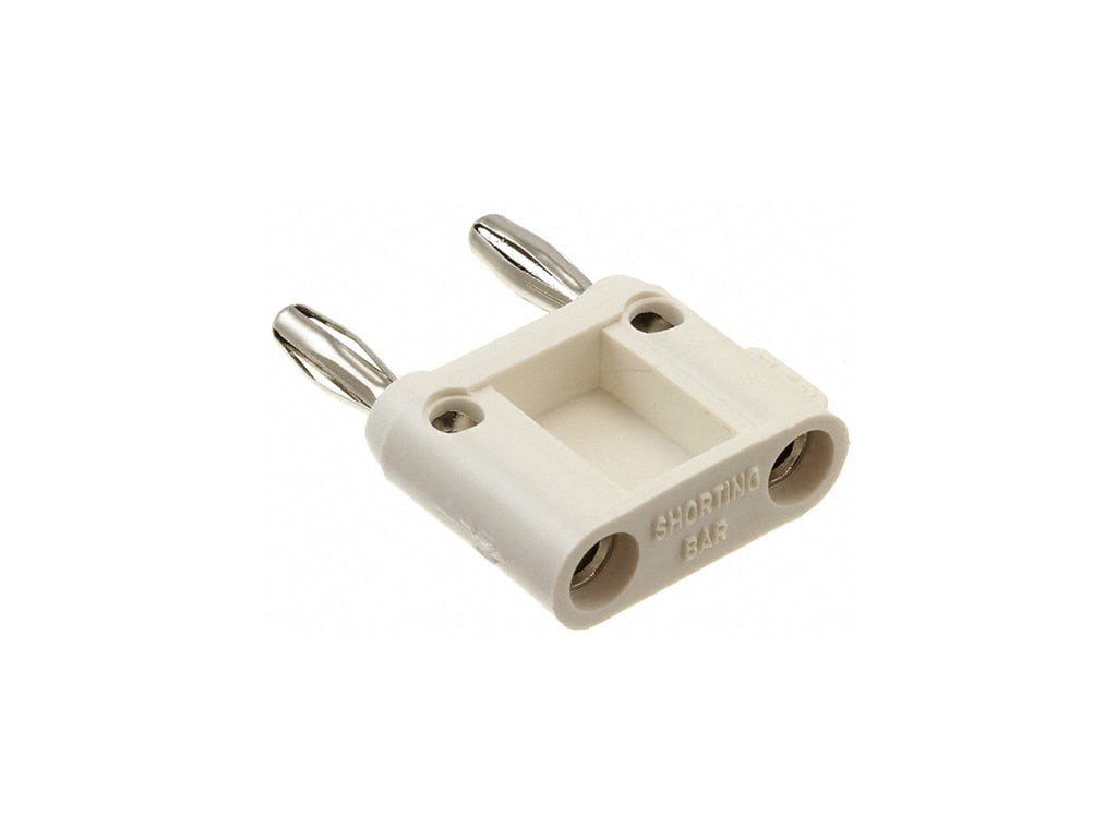 Pomona MDP-S-9 - Double Banana Plug with Shorting Bar, Stackable, White