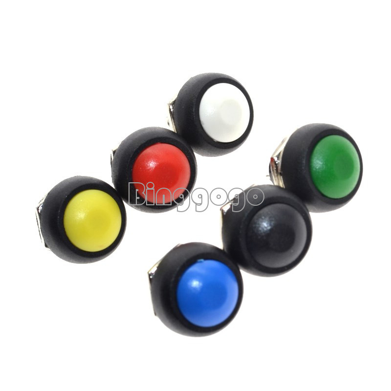 2/5pcs 6 colors 12mm mini round switch waterproof momentary on/off push button