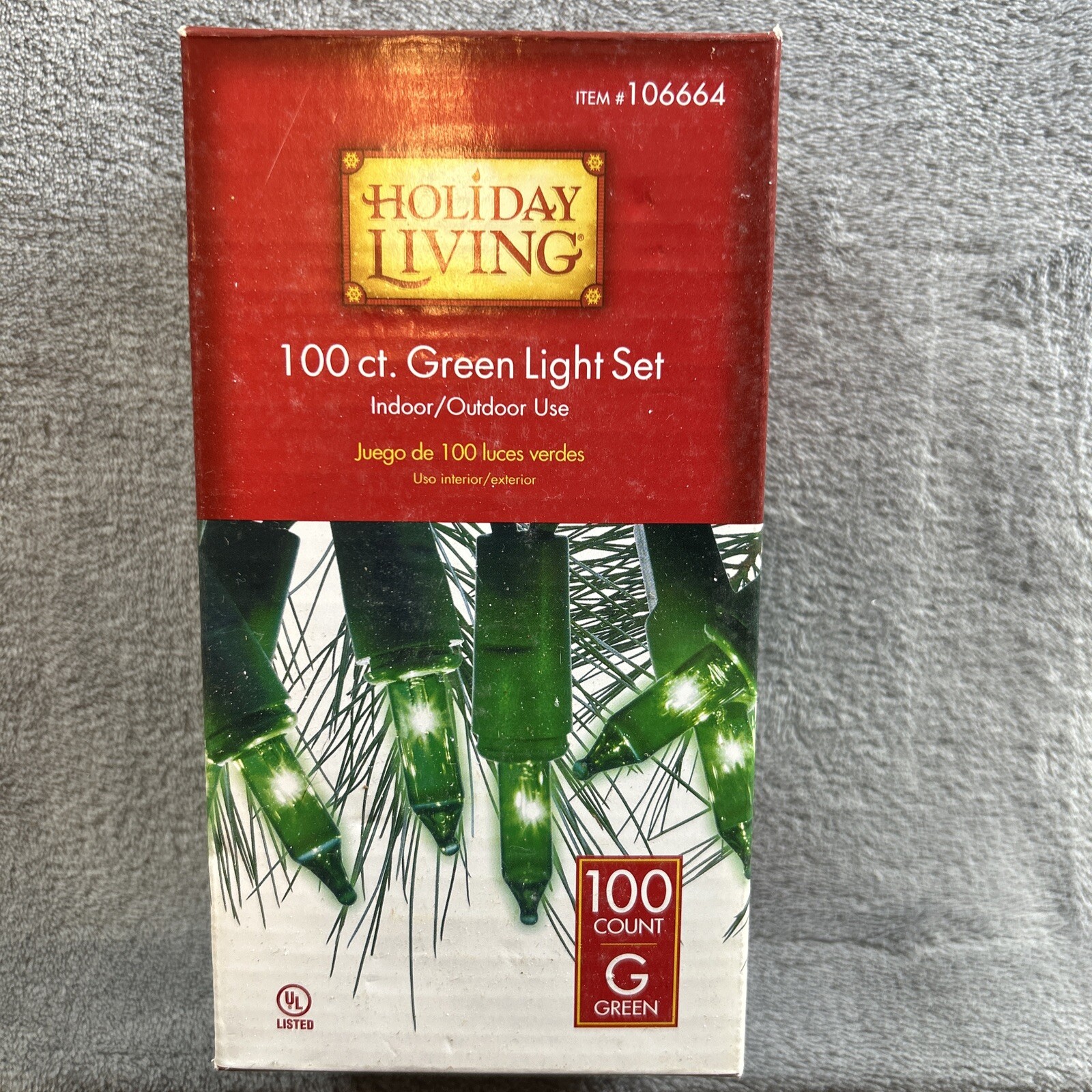 Holiday Living Green Light Set 100 ct. Green Wire  HOLIDAY CHRISTMAS NIB