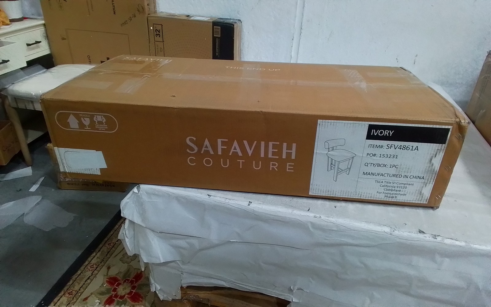 Safavieh MACEY BOUCLE BARSTOOL, Reduced Price 2172767661 SFV4861A