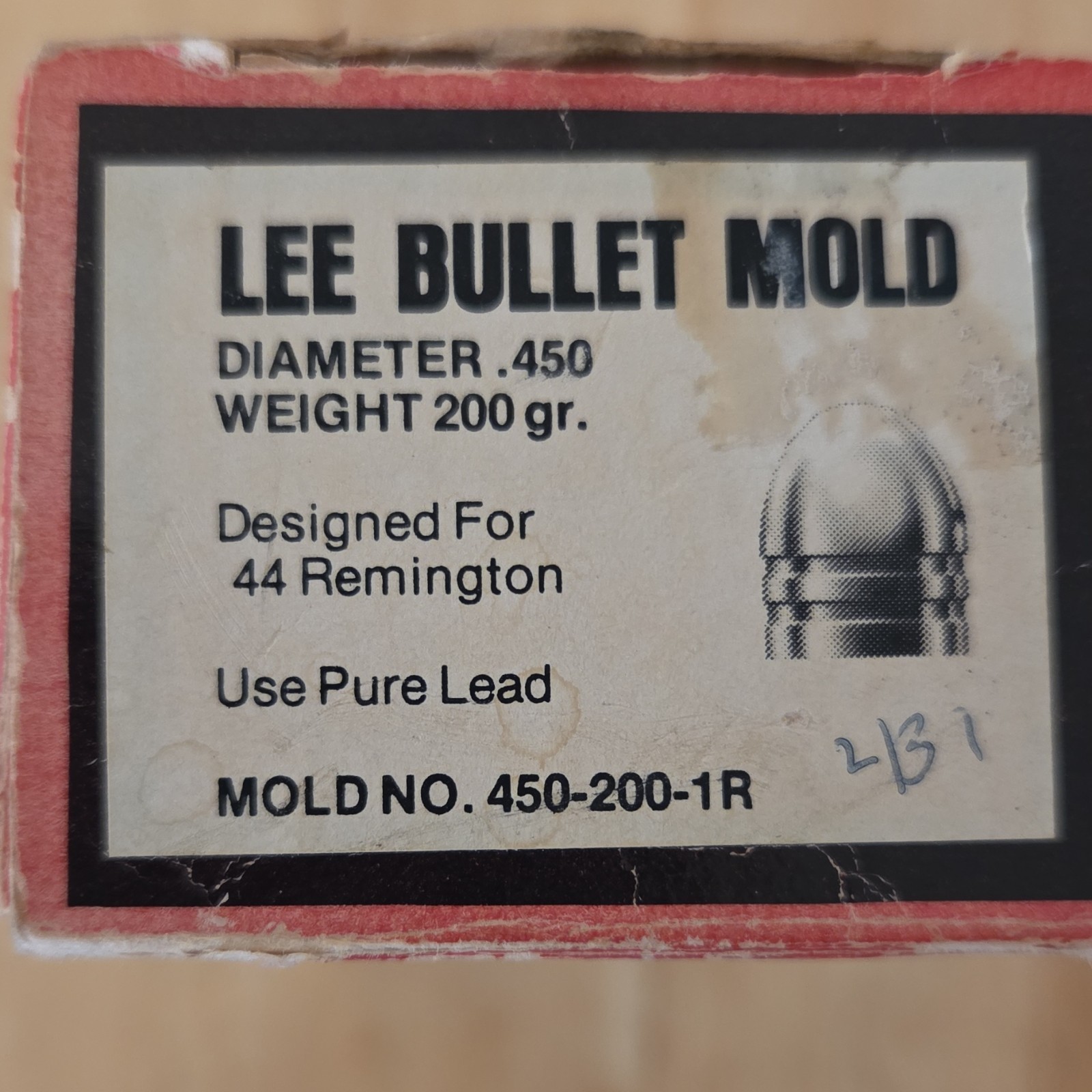 Lee Precision Bullet Mold .450 Diameter 200gr for .44 Remington 450-200-1R