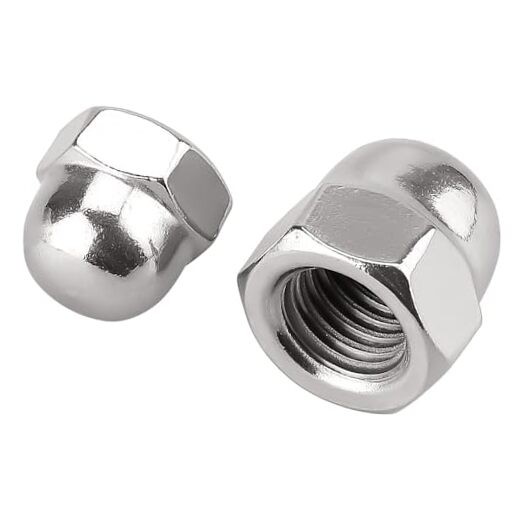 Acorn Hex Cap Nuts (50 pcs), 304 Stainless Steel 18/8, Coarse #6-32 Silver