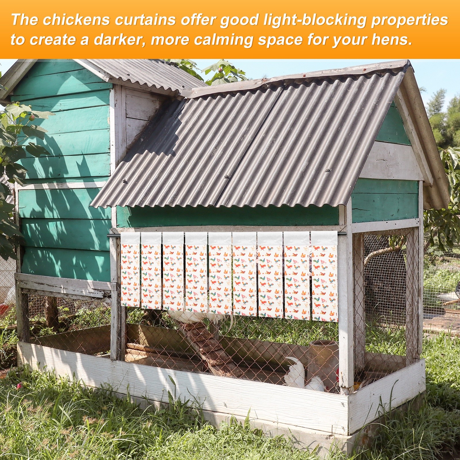 6-Pack Chickens Nest Box Curtains for Laying Eggs/Windproof/Lightproof[White 1]