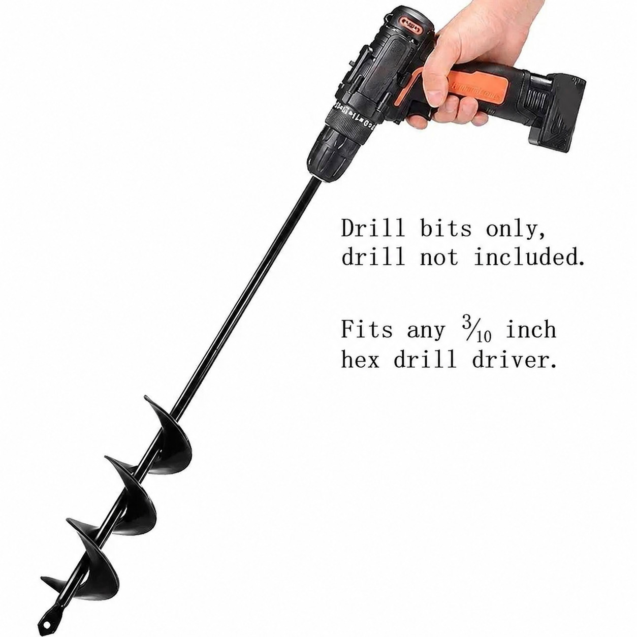 18" Planting Auger Spiral Hole Drill Bit Garden Soil Yard Earth Bulb Hole Digger
