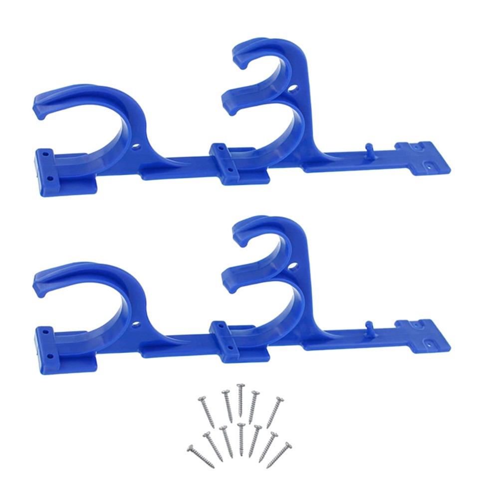 1 Set Blue Reusable Pool Cleaning Tool Hook Plastic Bracket for Home Storage