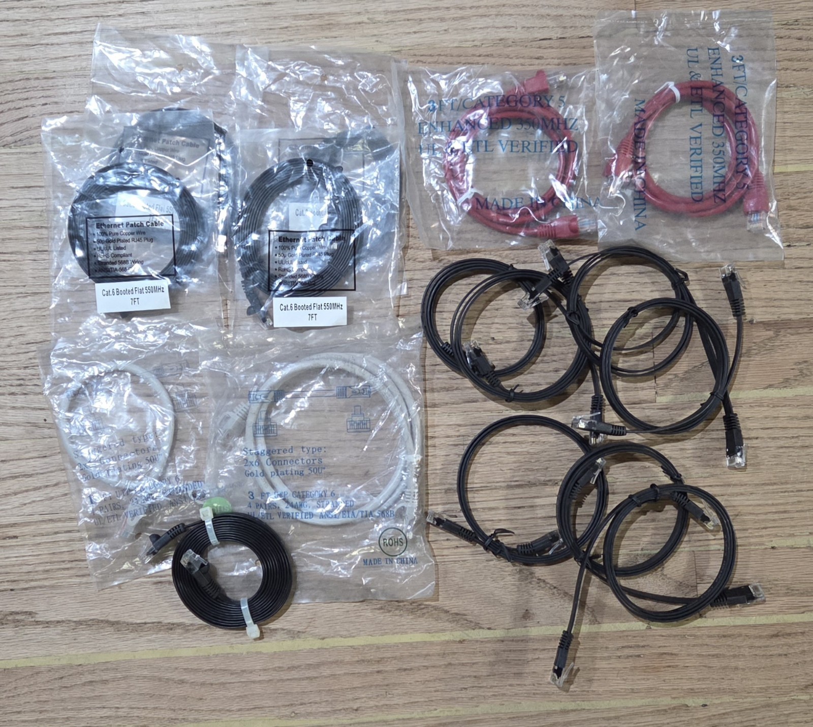 (16) Ethernet Patch Cables 6, 5e, 5