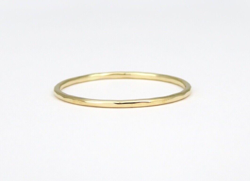 Hammmered Ring, 14k Gold Ring, Thin Gold Ring, Dainty Gold Ring, Stacking Ring