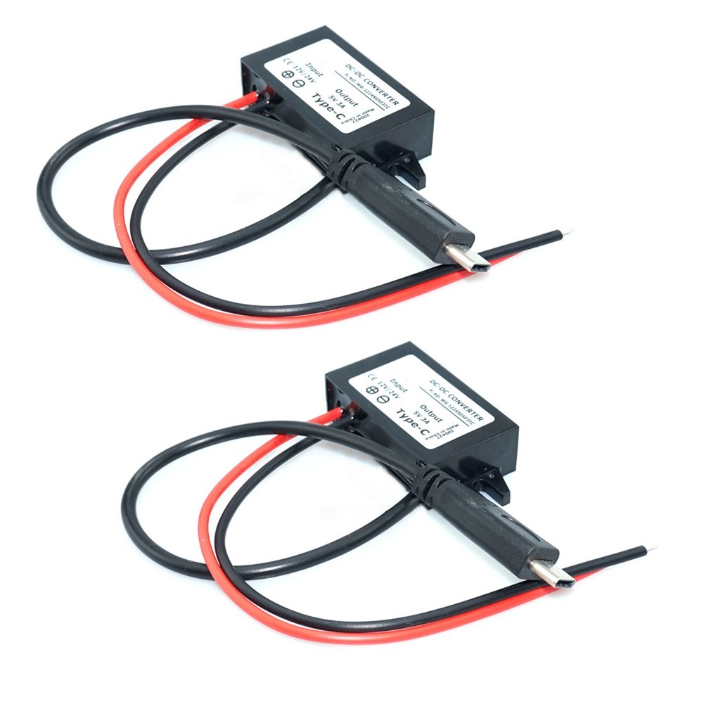 2 PCS Waterproof USB C DCDC Power Adapter for Converting DC Voltage to USB